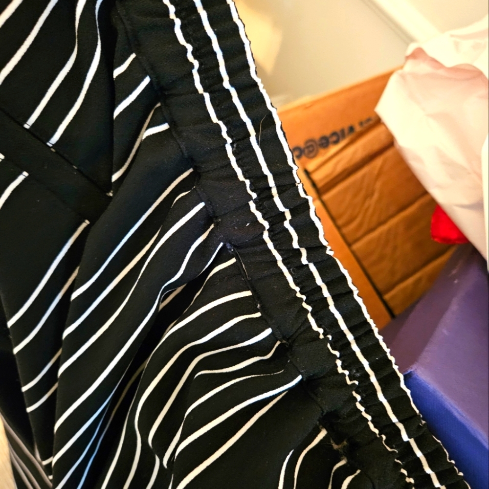 Black and White Striped Pants